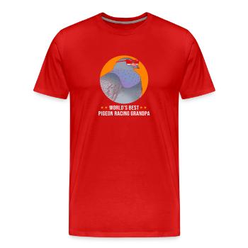 Pigeon Race Pigeon Pigeons - Men's Premium Organic T-Shirt - red - Front - Damien (186cm)