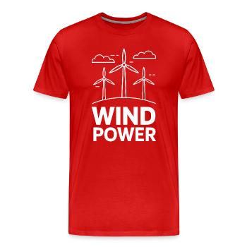 Wind Power Wind Power Renewable Energy - Men's Premium Organic T-Shirt - red - Front - Damien (186cm)