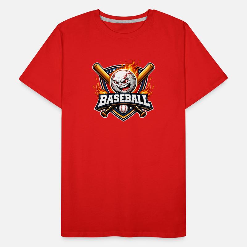 Flaming baseball mascot Men's Premium Organic T-Shirt