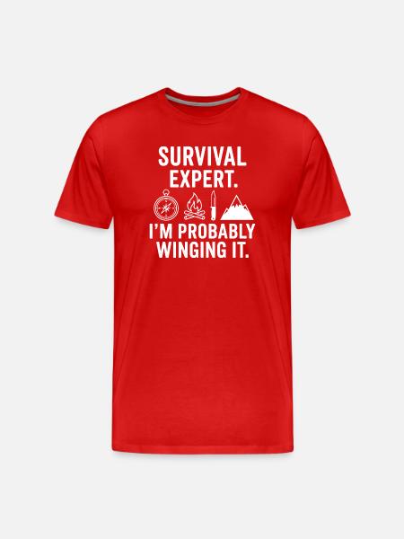 Survival Expert – Probably Improvised - Men's Premium Organic T-Shirt - red