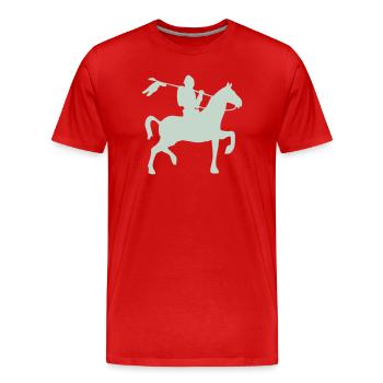Ritter Krieger auf ein Pferd - Männer Premium Bio T-Shirt - Rot - Vorne - Damien (186cm)