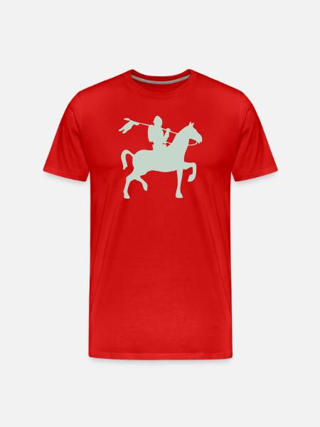 Chevalier guerrier à cheval - T-shirt bio Premium Homme - rouge