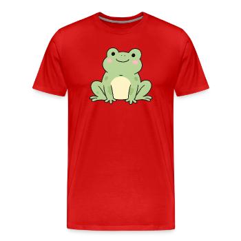 Delicate Frog Kawaii Graphic - Men's Premium Organic T-Shirt - red - Front - Damien (186cm)