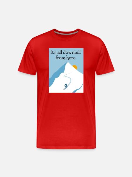 Downhill From Here - Men's Premium Organic T-Shirt - red