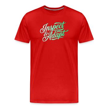 Inspecter & Adapter, Agile Coach Scrum Shirt - T-shirt bio Premium Homme - rouge - Devant - Damien (186cm)