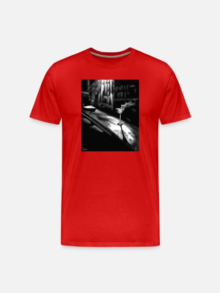 Midnight Martini on Chrome - Men's Premium Organic T-Shirt - red