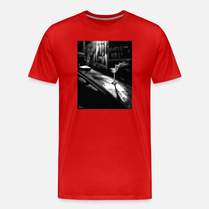 Midnight Martini auf Chrome - Männer Premium Bio T-Shirt - Rot