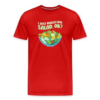 Ich Liebe Salat - Männer Premium Bio T-Shirt - Rot - Vorne - Damien (186cm)