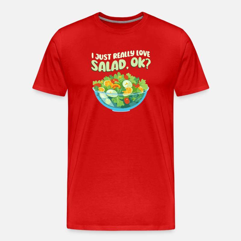 Ich Liebe Salat - Männer Premium Bio T-Shirt - Rot
