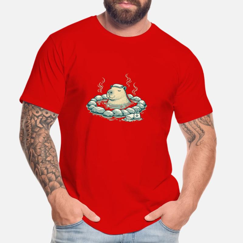 Capybara dans le bain de source T-shirt bio Premium Homme