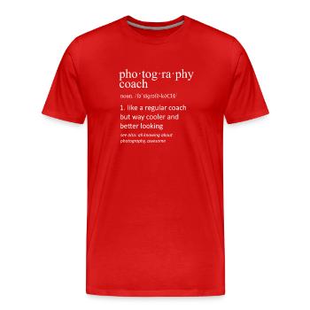 Definition des Fotografie-Coaches - Männer Premium Bio T-Shirt - Rot - Vorne - Damien (186cm)