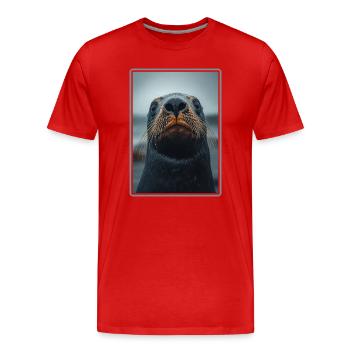 Lions de mer Lion de mer - T-shirt bio Premium Homme - rouge - Devant - Damien (186cm)