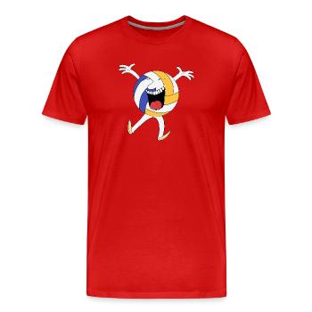Mascotte de Cheer Volley - T-shirt bio Premium Homme - rouge - Devant - Damien (186cm)
