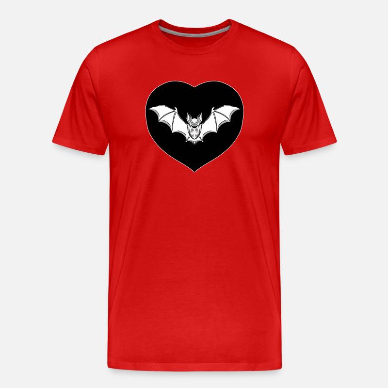 Fledermausherz-Silhouette - Männer Premium Bio T-Shirt - Rot