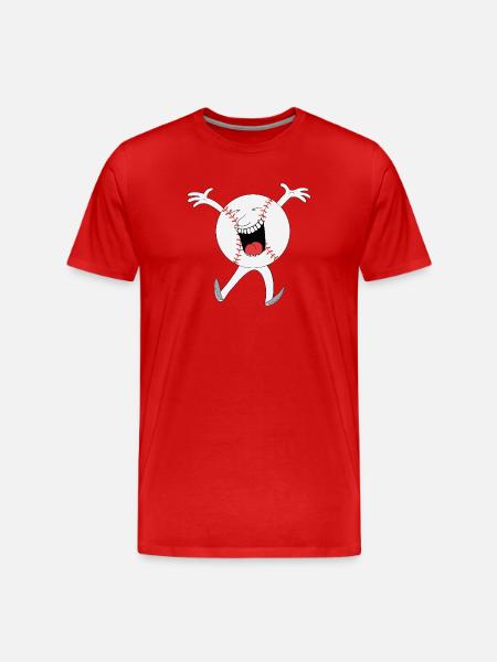 Lachendes Baseball-Maskottchen - Männer Premium Bio T-Shirt - Rot