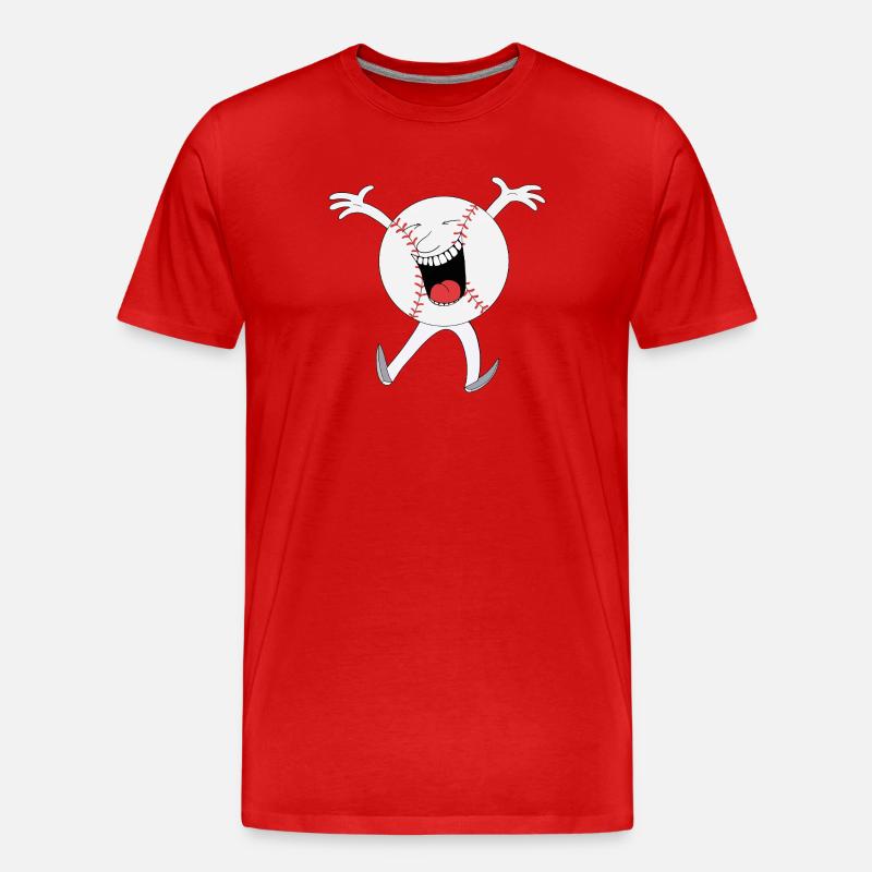Mascotte de baseball rieur - T-shirt bio Premium Homme - rouge