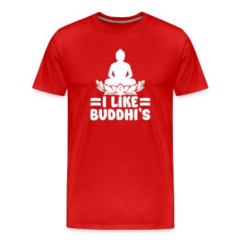 Pilates Enthusiasts I Like Buddhi´s Pilates - Männer Premium Bio T-Shirt - Rot - Vorne - Damien (186cm)