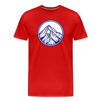 Berge Symbol Felsen - Männer Premium Bio T-Shirt - Rot - Vorne - Damien (186cm)