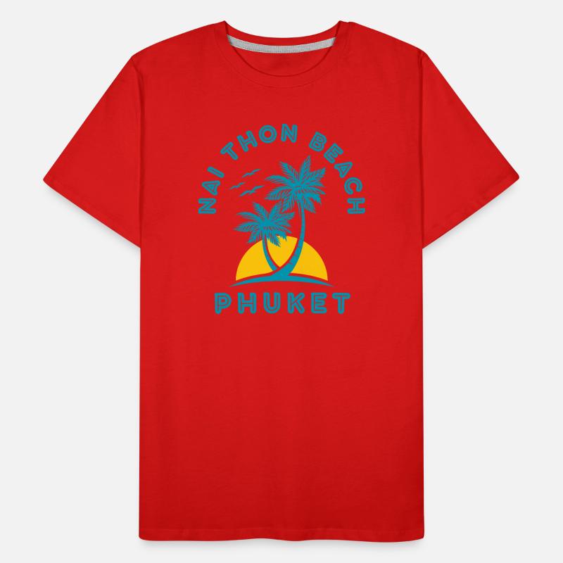 Nai Thon Beach Phuket Palm Sunset Men's Premium Organic T-Shirt