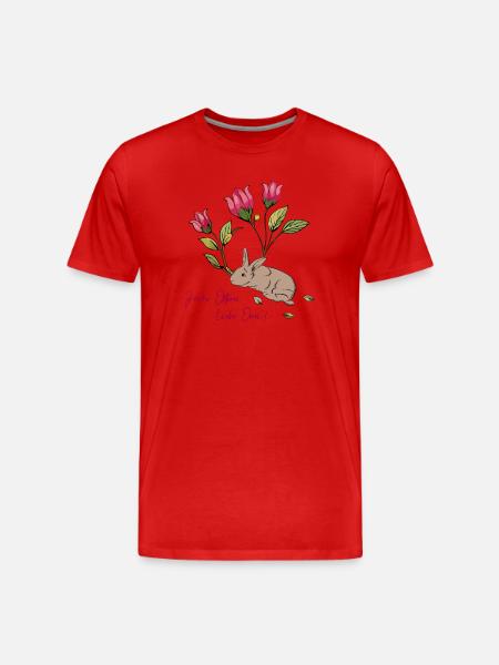 Easter bunny with tulips - Men's Premium Organic T-Shirt - red