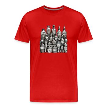 Antike Flaschenkollektion - Männer Premium Bio T-Shirt - Rot - Vorne - Damien (186cm)