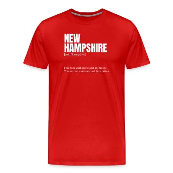 New Hampshire Schneetext - Männer Premium Bio T-Shirt - Rot - Vorne - Damien (186cm)