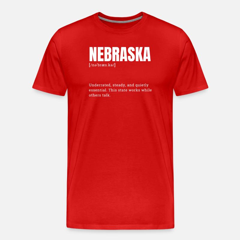Nebraska Bold Typo Emblem - Männer Premium Bio T-Shirt - Rot
