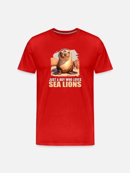 Seelöwen Seelöwe - Männer Premium Bio T-Shirt - Rot
