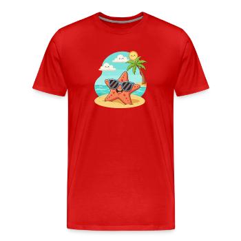 Divertissement de la plage de Sonnenstern - T-shirt bio Premium Homme - rouge - Devant - Damien (186cm)