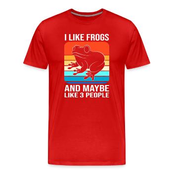 Tree Frog Frog - Men's Premium Organic T-Shirt - red - Front - Damien (186cm)