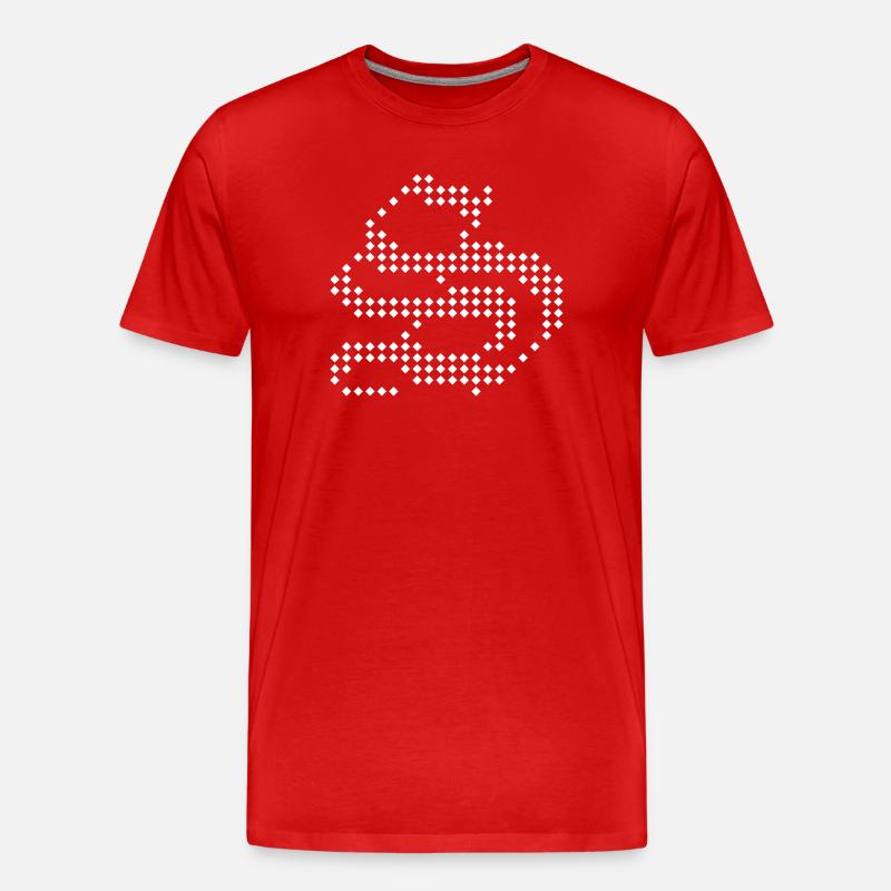 S-Buchstabe-Punktwellen-Abstraktes Muster - Männer Premium Bio T-Shirt - Rot