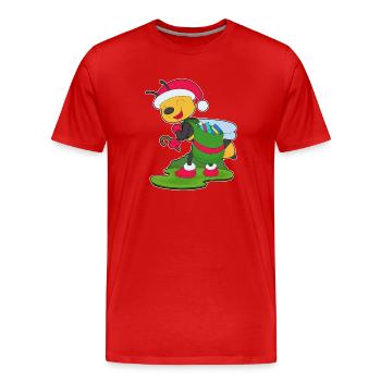 Paquets de Noël Bee - T-shirt bio Premium Homme - rouge - Devant - Damien (186cm)