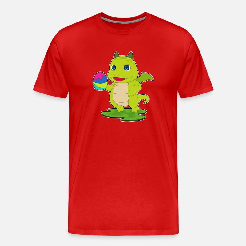 Dragon Easter Easter Egg - Men's Premium Organic T-Shirt - red
