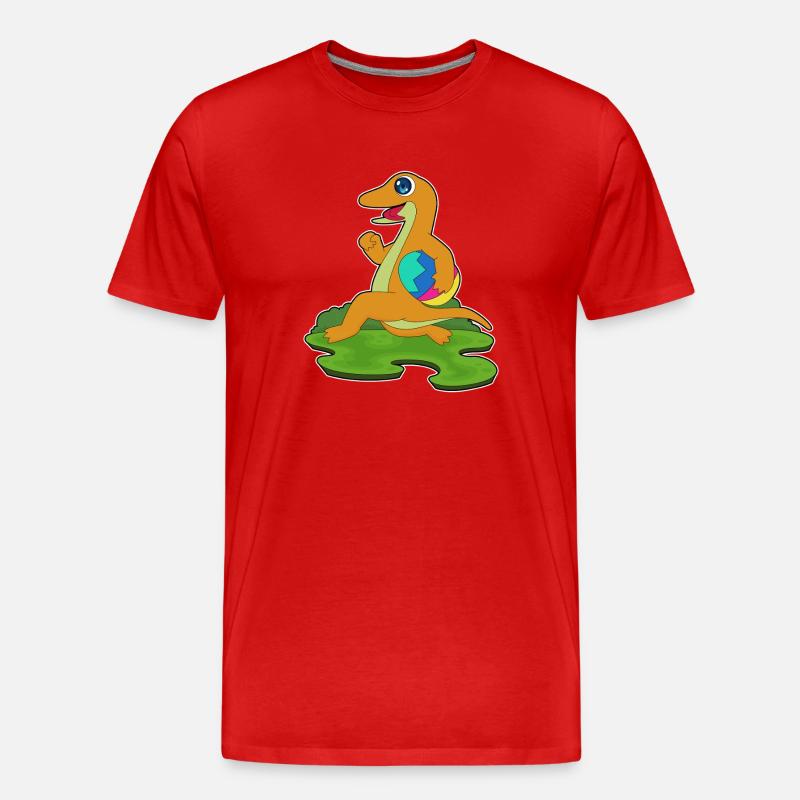 Eidechse Ostern Osterei - Männer Premium Bio T-Shirt - Rot