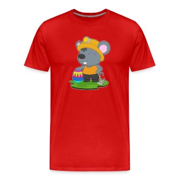 Maus Ostern Bergbau - Männer Premium Bio T-Shirt - Rot - Vorne - Damien (186cm)