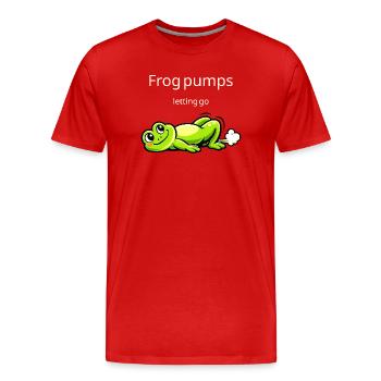 Grenouille pompe Lâche prise Drôle de grenouille qui dit - T-shirt bio Premium Homme - rouge - Devant - Damien (186cm)