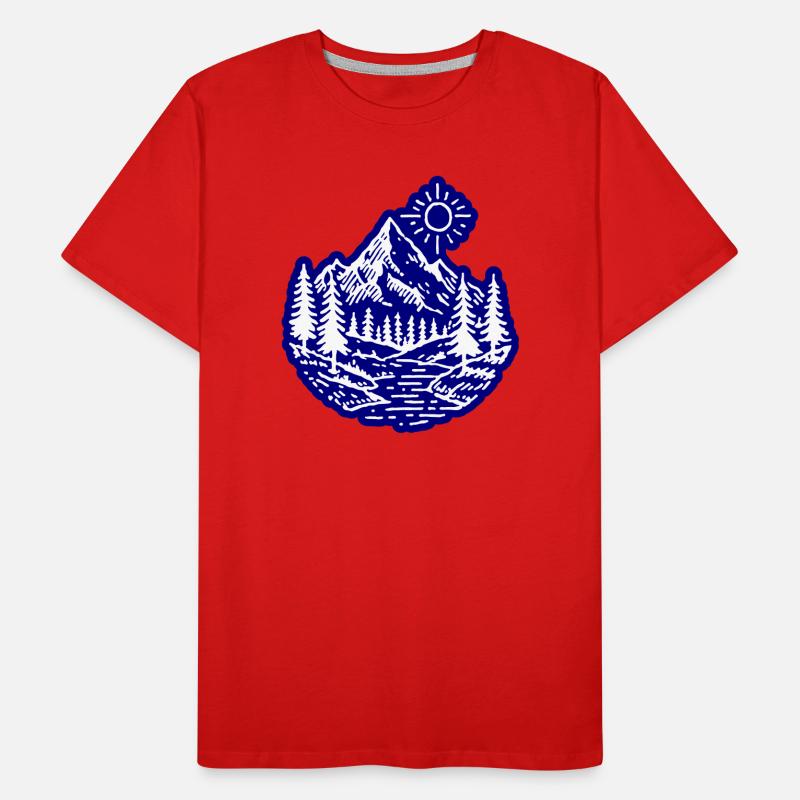 Mountains Valley Landscape Forest Men's Premium Organic T-Shirt