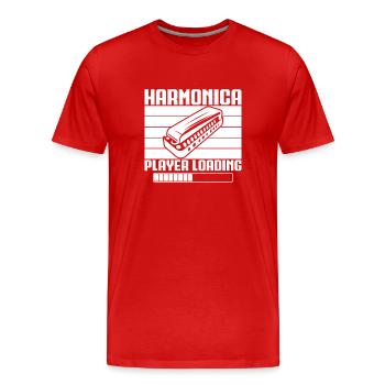 Harmonica Musican Player Loading Harmonica - Männer Premium Bio T-Shirt - Rot - Vorne - Damien (186cm)