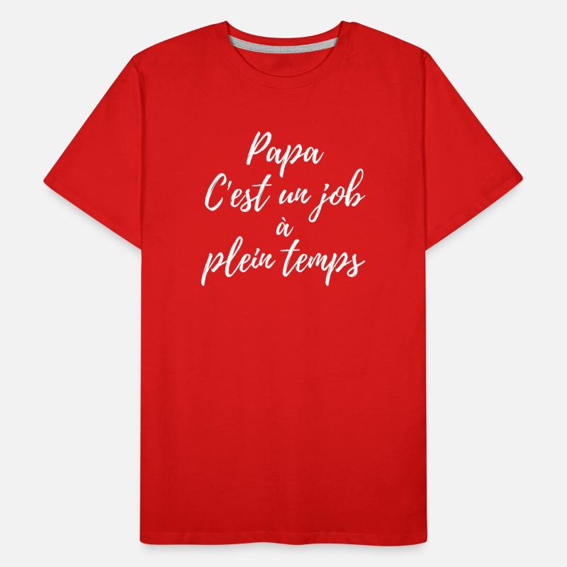 Père à plein temps – Script Élégant T-shirt bio Premium Homme