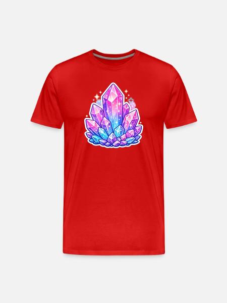 Farbenreiche Kristallträume - Männer Premium Bio T-Shirt - Rot