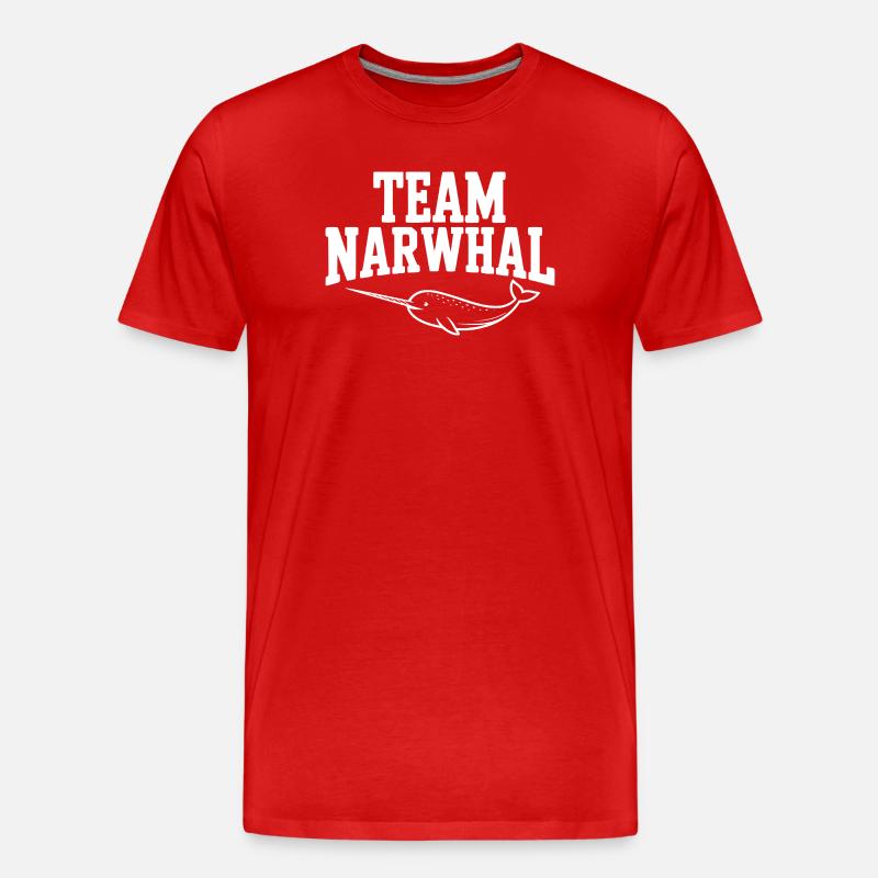 Team Narwhal - Männer Premium Bio T-Shirt - Rot