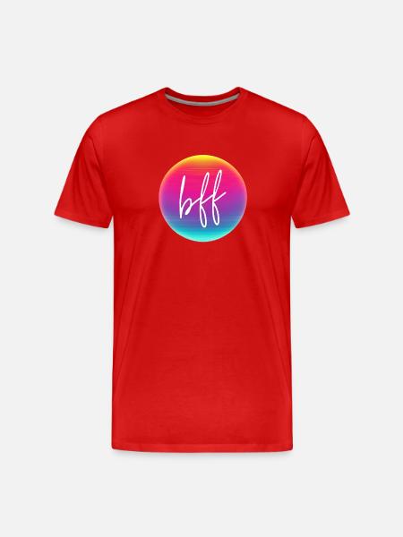 BFF! Neon circle customizable - Men's Premium Organic T-Shirt - red