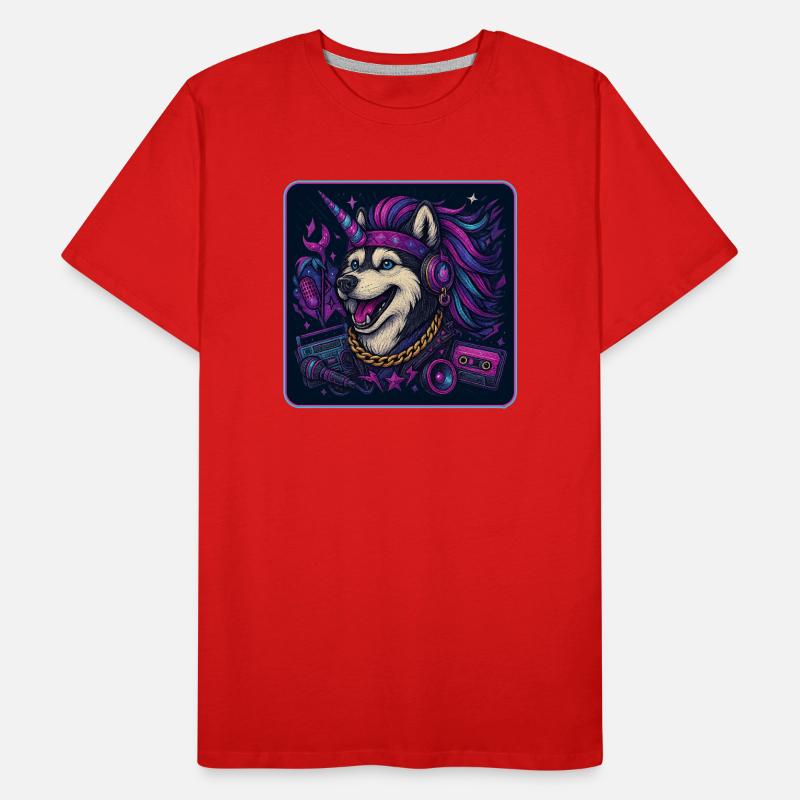 Husky Unicorn Party Men's Premium Organic T-Shirt