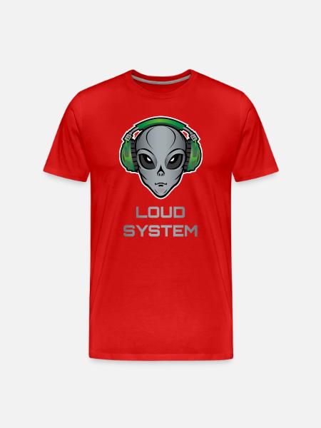 DJ Alien - Loud System - Men's Premium Organic T-Shirt - red