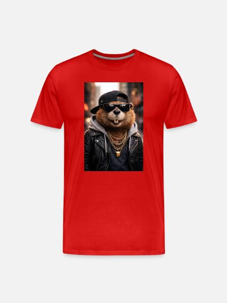 Cuir basculant Otter - T-shirt bio Premium Homme - rouge