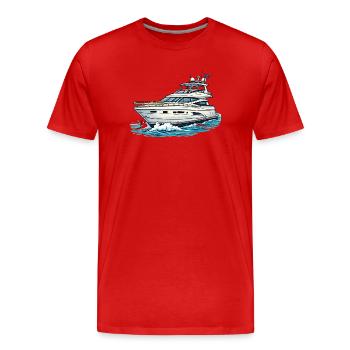 Maritime Yacht Style - T-shirt bio Premium Homme - rouge - Devant - Damien (186cm)