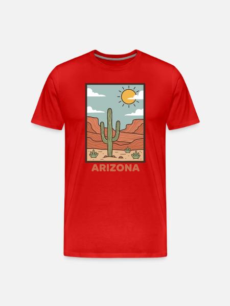 Arizona Desert Sunscape - Men's Premium Organic T-Shirt - red