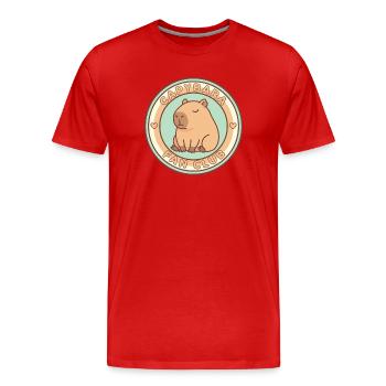 Capybara Fanclub-Emblem - Männer Premium Bio T-Shirt - Rot - Vorne - Damien (186cm)