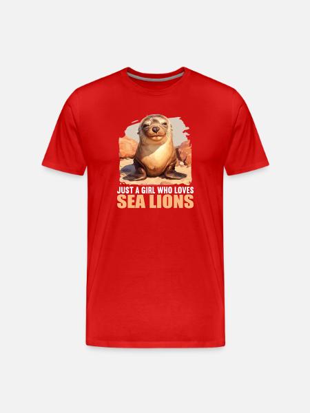 Sea Lions Sea Lion - Men's Premium Organic T-Shirt - red