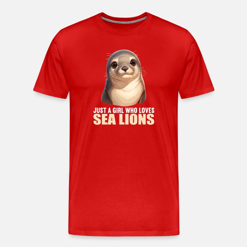 Seelöwen Seelöwe - Männer Premium Bio T-Shirt - Rot